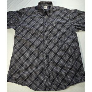Cinch Men’s XXL Plaid Western Shirt Black Gray Button Down Long Sleeve